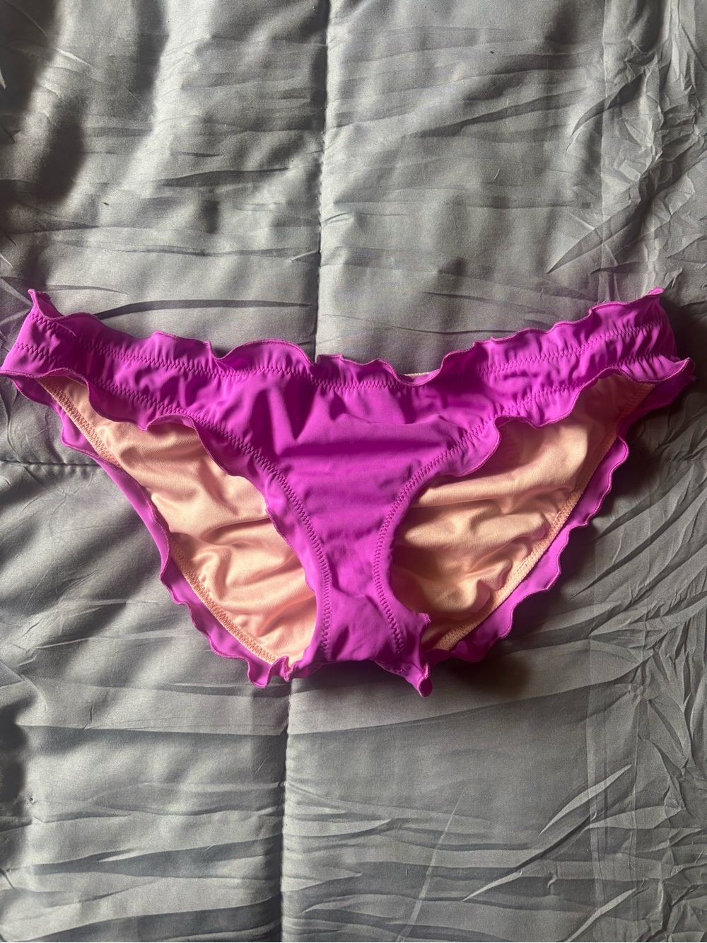 Victoria's Secret Magenta Pink Ruffle Bikini Bottoms